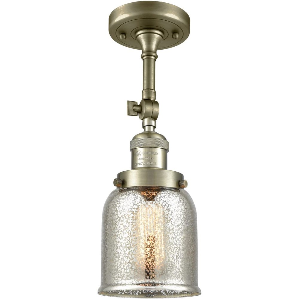 Innovations INNO201F-AB-G58-LED LED Semi-Flush Mount, Antique Brass