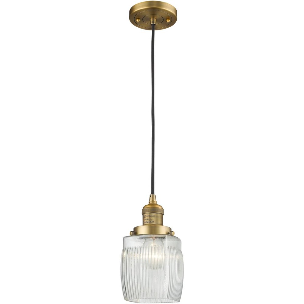 Innovations 201C-BB-G302 1 Light Mini Pendant, Brushed Brass