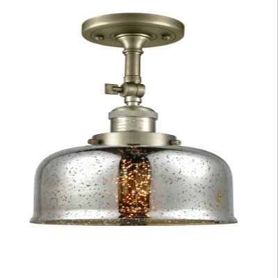 Innovations 201F-AB-G78 1 Light Semi-Flush Mount, Antique Brass