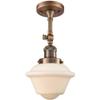 Innovations 201F-AC-G531-LED 1 Light Vintage Dimmable LED Semi-Flush Mount, Antique Copper view 1