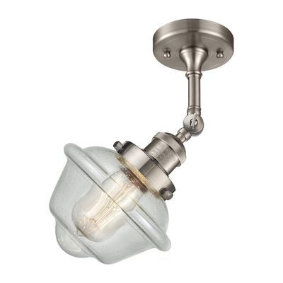 Innovations 201F-SN-G534-LED Transitional LED Semi-Flush Mount from Franklin Restoration Collection in Pewter, Nickel, Silver Finish,
