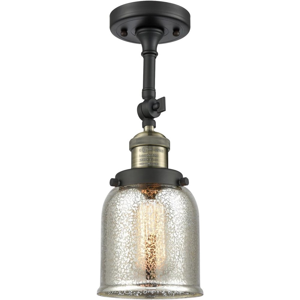 Innovations INNO201F-BAB-G58-LED LED Semi-Flush Mount, Black Antique Brass