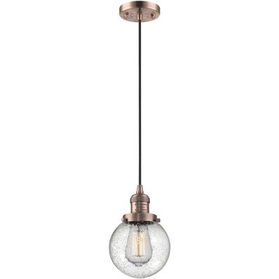 Innovations 201C-AC-G204-6-LED LED Mini Pendant, Antique Copper