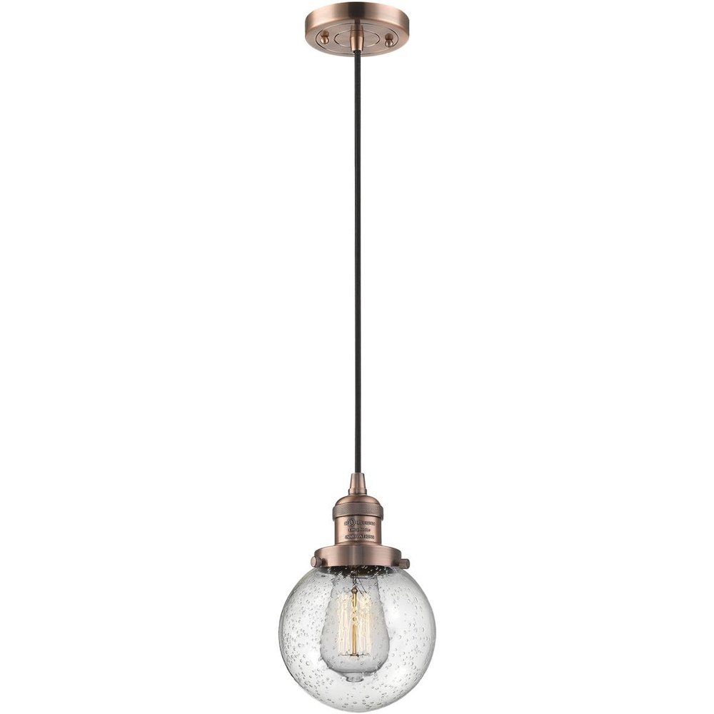 Innovations 201C-AC-G204-6-LED LED Mini Pendant, Antique Copper