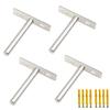 Rannb Floating Shelf Bracket 3-inch Hidden Shelf Brackets for Wood Shelves Wall Mount Blind Shelf Supports with Screws and Wall Plugs, Silver -4pcs view 1