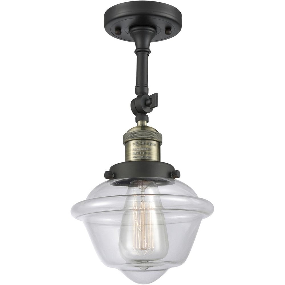 Innovations INNO201F-BAB-G532-LED Influence LED Semi-Flush Mount, Black Antique Brass