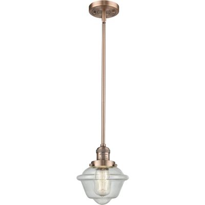 Innovations 201S-AC-G534-LED Transitional LED Mini Pendant from Franklin Restoration Collection in Copper Finish,