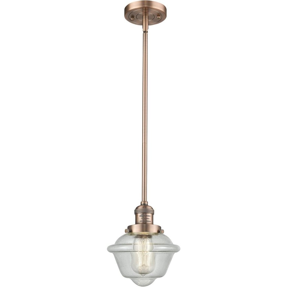 Innovations 201S-AC-G534-LED Transitional LED Mini Pendant from Franklin Restoration Collection in Copper Finish,