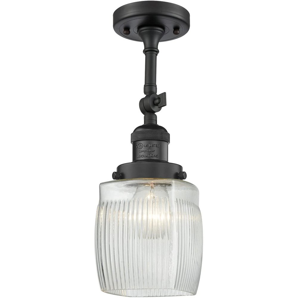 Innovations 201F-BK-G302-LED LED Semi-Flush Mount from Franklin Restoration Collection