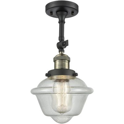 Innovations 201F-BAB-G534-LED European Influence LED Semi-Flush Mount from Franklin Restoration Collection in Black Finish,