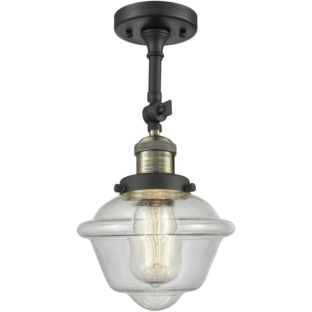 Innovations 201F-BAB-G534-LED European Influence LED Semi-Flush Mount from Franklin Restoration Collection in Black Finish,