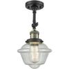 Innovations 201F-BAB-G534-LED European Influence LED Semi-Flush Mount from Franklin Restoration Collection in Black Finish, view 1
