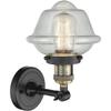Innovations 201F-BAB-G534-LED European Influence LED Semi-Flush Mount from Franklin Restoration Collection in Black Finish, view 4