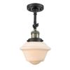 Innovations 201F-BAB-G531 1 Light Semi-Flush Mount, Black Antique Brass view 1