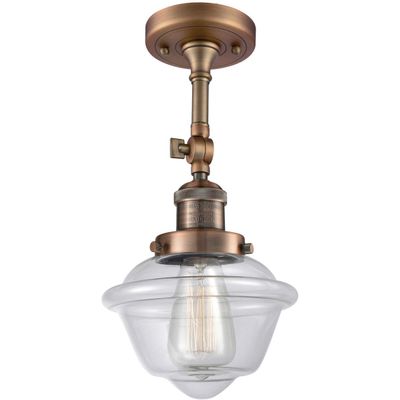 Innovations 201F-AC-G532-LED Transitional LED Semi-Flush Mount from Franklin Restoration Collection in Copper Finish,