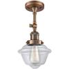 Innovations 201F-AC-G532-LED Transitional LED Semi-Flush Mount from Franklin Restoration Collection in Copper Finish, view 1