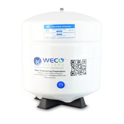 WECO 4.5 Gallon White Pressure Tank for Under Sink Water Filter Systems with 1/4" Stainless Steel Connector