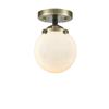 Innovations 284-1C-BAB-G201-6 1 Light Semi-Flush Mount, Black Antique Brass view 1