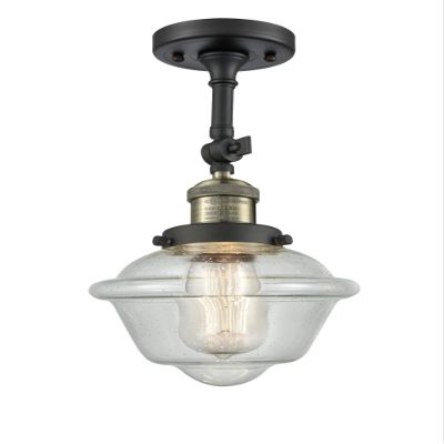Innovations 201F-BAB-G534 1 Light Semi-Flush Mount, Black Antique Brass