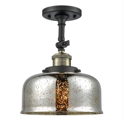 Innovations 201F-BAB-G78 1 Light Semi-Flush Mount, Black Antique Brass