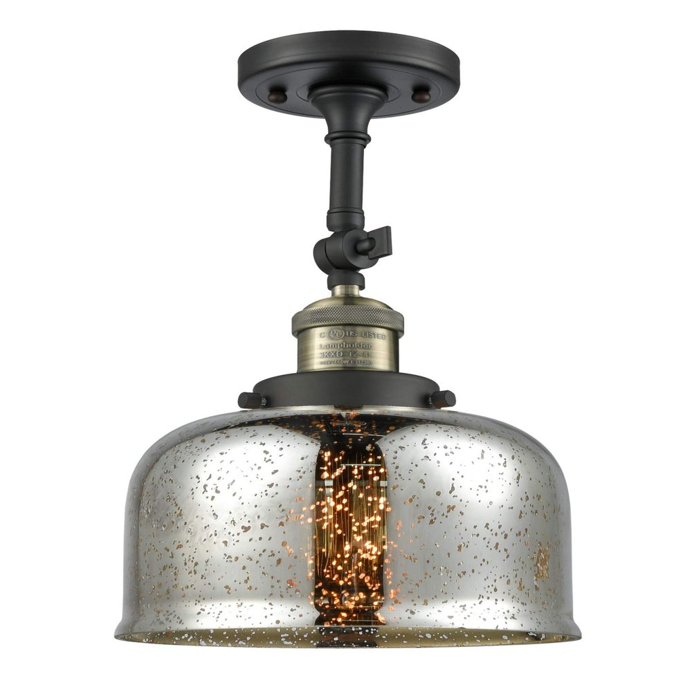 Innovations 201F-BAB-G78 1 Light Semi-Flush Mount, Black Antique Brass