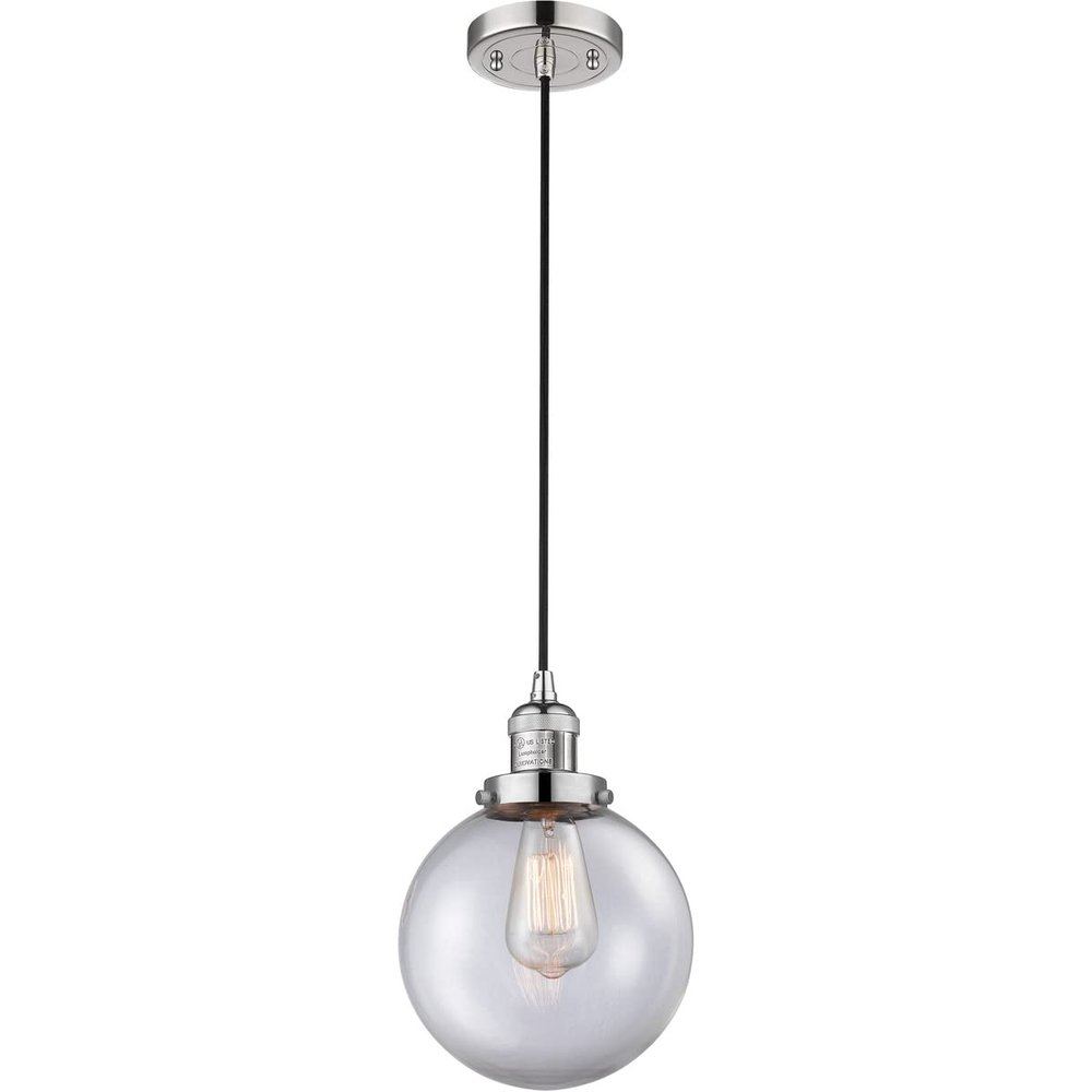 Innovations 201C-PN-G202-8-LED LED Mini Pendant, Polished Nickel