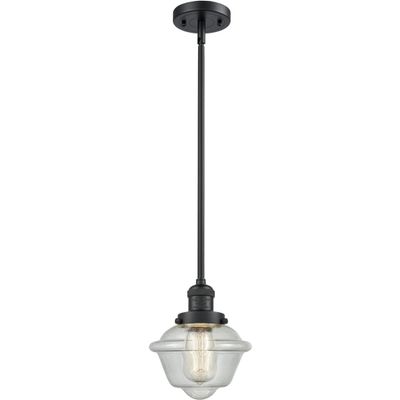 Innovations 201S-BK-G534-LED Transitional LED Mini Pendant from Franklin Restoration Collection in Black Finish,Matte Black