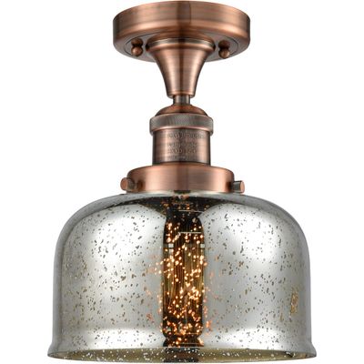 Innovations 517-1CH-AC-G78-LED 1 Light Vintage Dimmable LED Semi-Flush Mount, Antique Copper