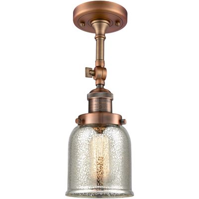 Innovations 201F-AC-G58-LED Transitional LED Semi-Flush Mount from Franklin Restoration Collection in Copper Finish,