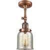 Innovations 201F-AC-G58-LED Transitional LED Semi-Flush Mount from Franklin Restoration Collection in Copper Finish, view 1
