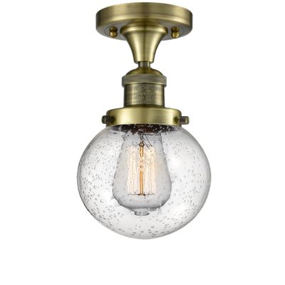Innovations 517-1CH-AB-G204-6 1 Light Flush Mount, Antique Brass