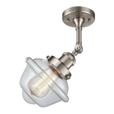 Innovations 201F-SN-G532-LED Transitional LED Semi-Flush Mount from Franklin Restoration Collection in Pewter, Nickel, Silver Finish,