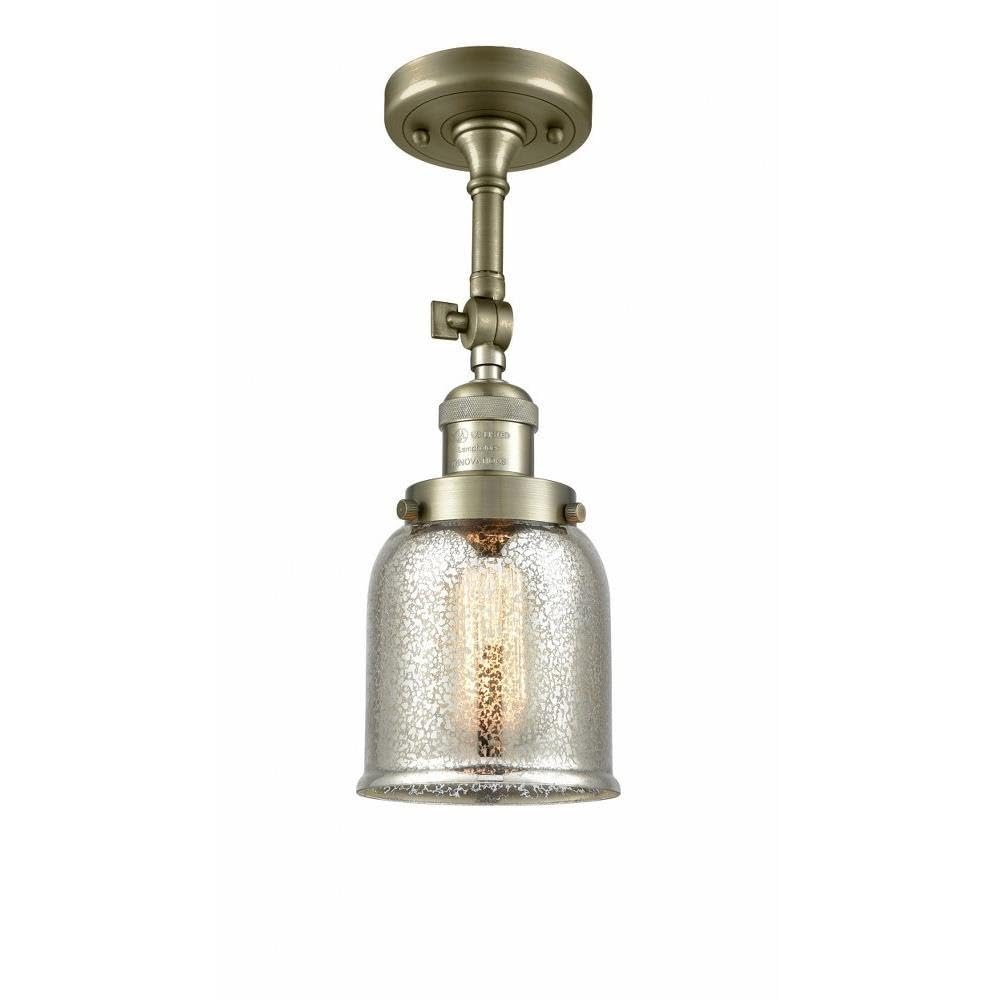 Innovations 201F-AB-G58 1 Light Semi-Flush Mount, Antique Brass