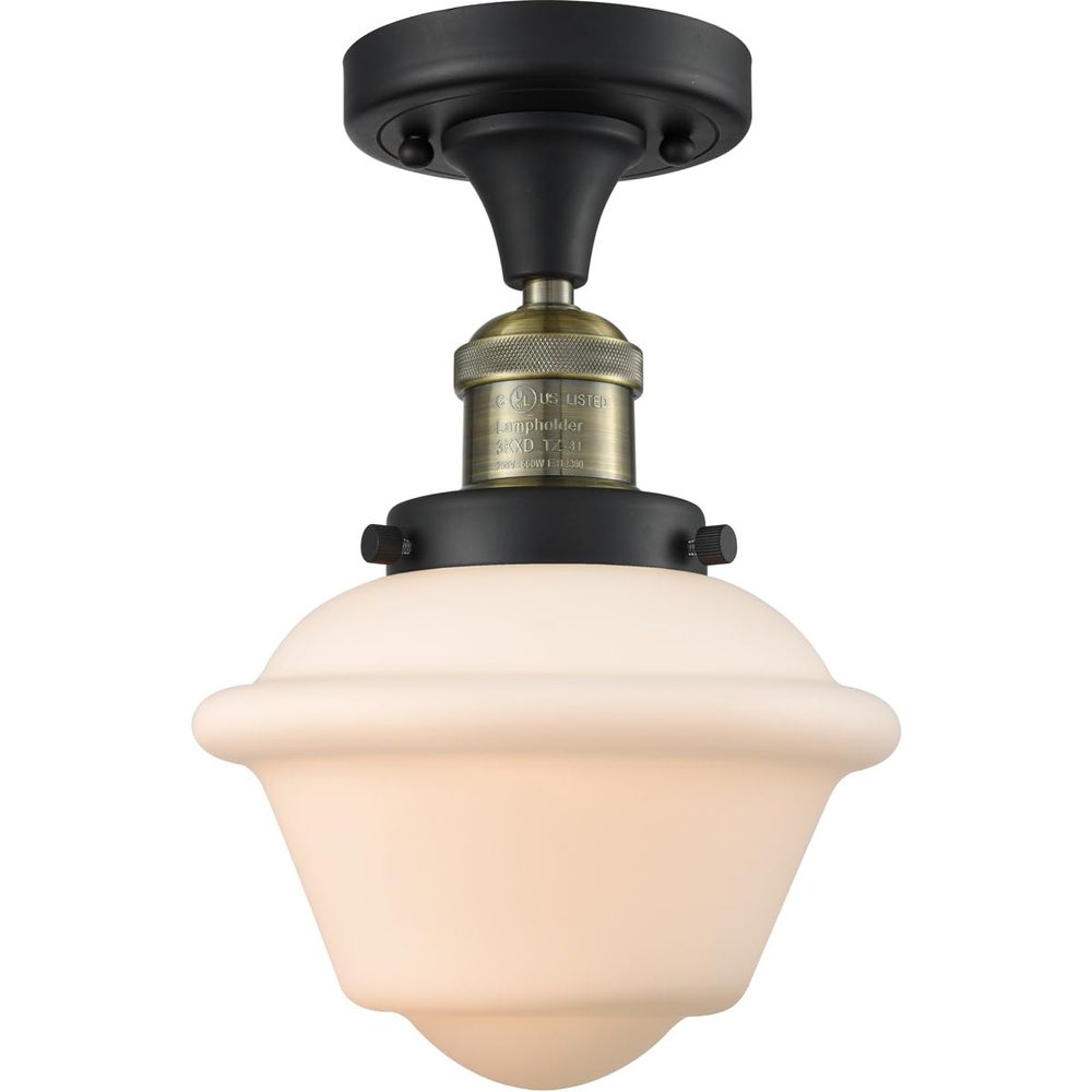 Innovations 517-1CH-BAB-G531-LED 1 Light Vintage Dimmable LED Semi-Flush Mount, Black Antique Brass