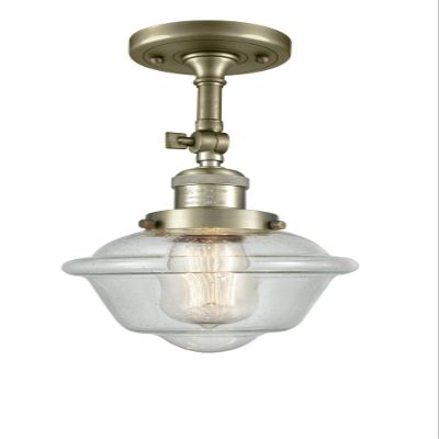 Innovations 201F-AB-G534 1 Light Semi-Flush Mount, Antique Brass