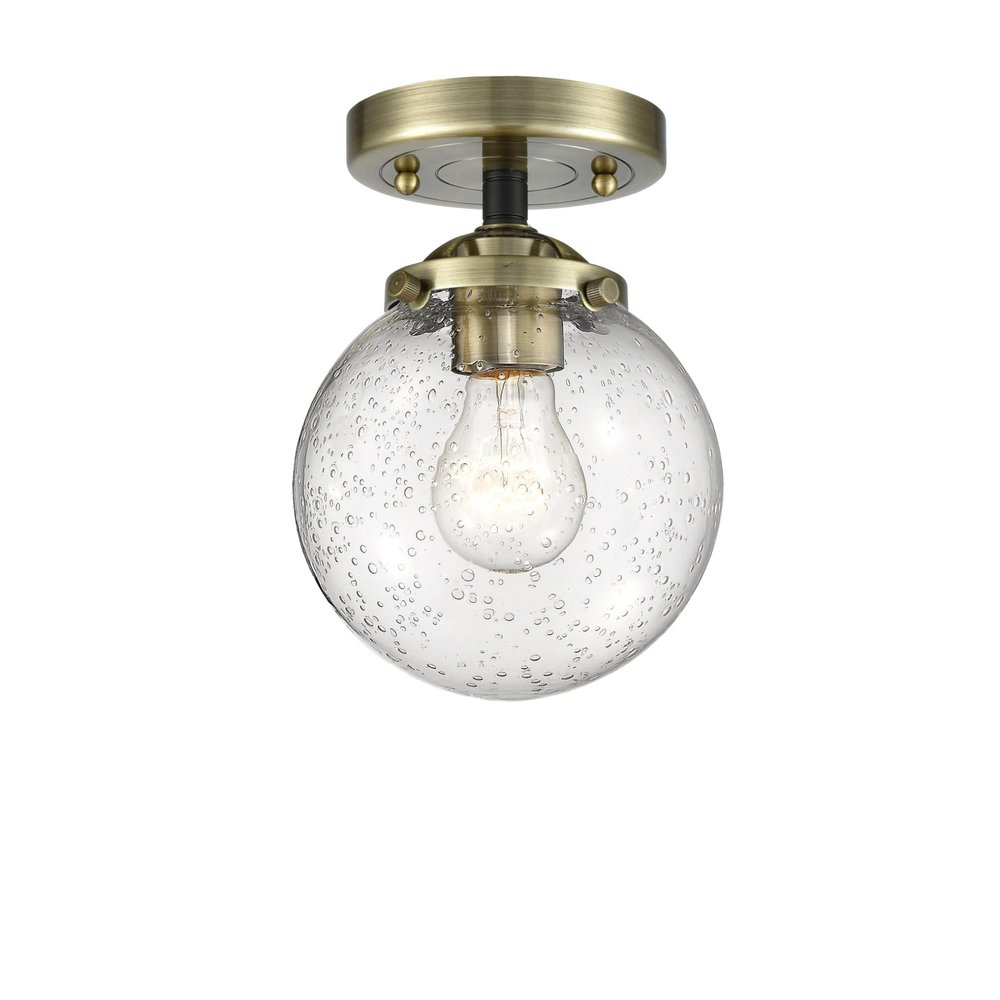 Innovations 284-1C-BAB-G204-6 1 Light Semi-Flush Mount, Black Antique Brass