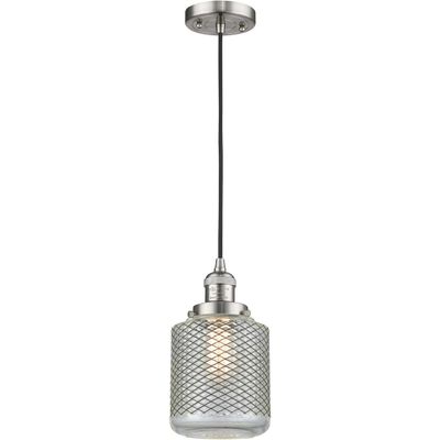 Innovations 201C-SN-G262-LED 1 Light Vintage Dimmable LED Mini Pendant, Brushed Satin Nickel