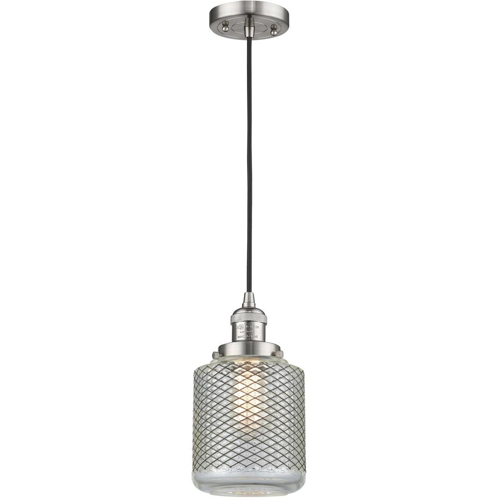 Innovations 201C-SN-G262-LED 1 Light Vintage Dimmable LED Mini Pendant, Brushed Satin Nickel