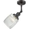 Innovations 201F-OB-G302-LED Transitional LED Semi-Flush Mount from Franklin Restoration Collection in Black Finish, view 1