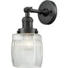 Innovations 201F-OB-G302-LED Transitional LED Semi-Flush Mount from Franklin Restoration Collection in Black Finish, view 2