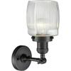 Innovations 201F-OB-G302-LED Transitional LED Semi-Flush Mount from Franklin Restoration Collection in Black Finish, view 3