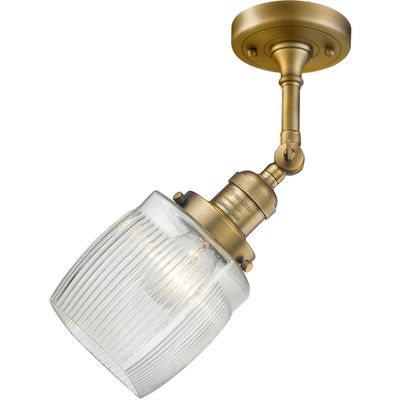 Innovations 201F-BB-G302-LED LED Semi-Flush Mount, Brushed Brass
