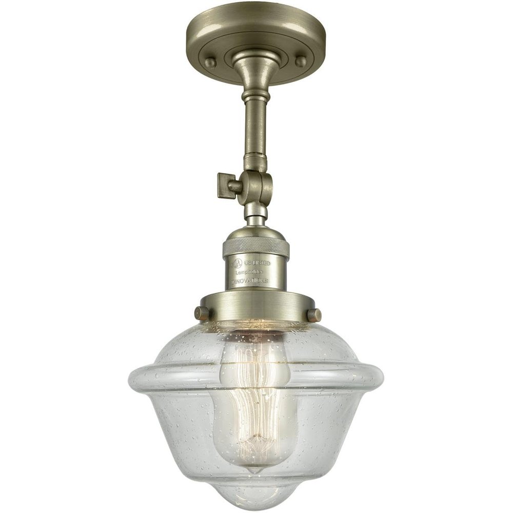 Innovations 201F-AB-G534-LED LED Semi-Flush Mount, Antique Brass