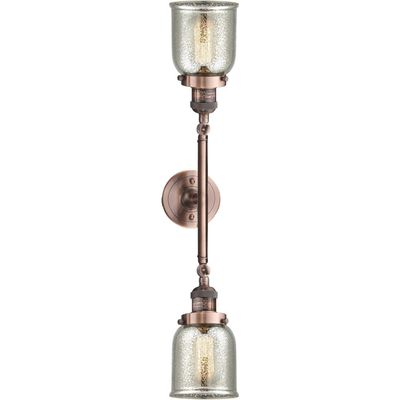 Innovations 208-AC-G58 2 Light Bathroom Fixture, Antique Copper