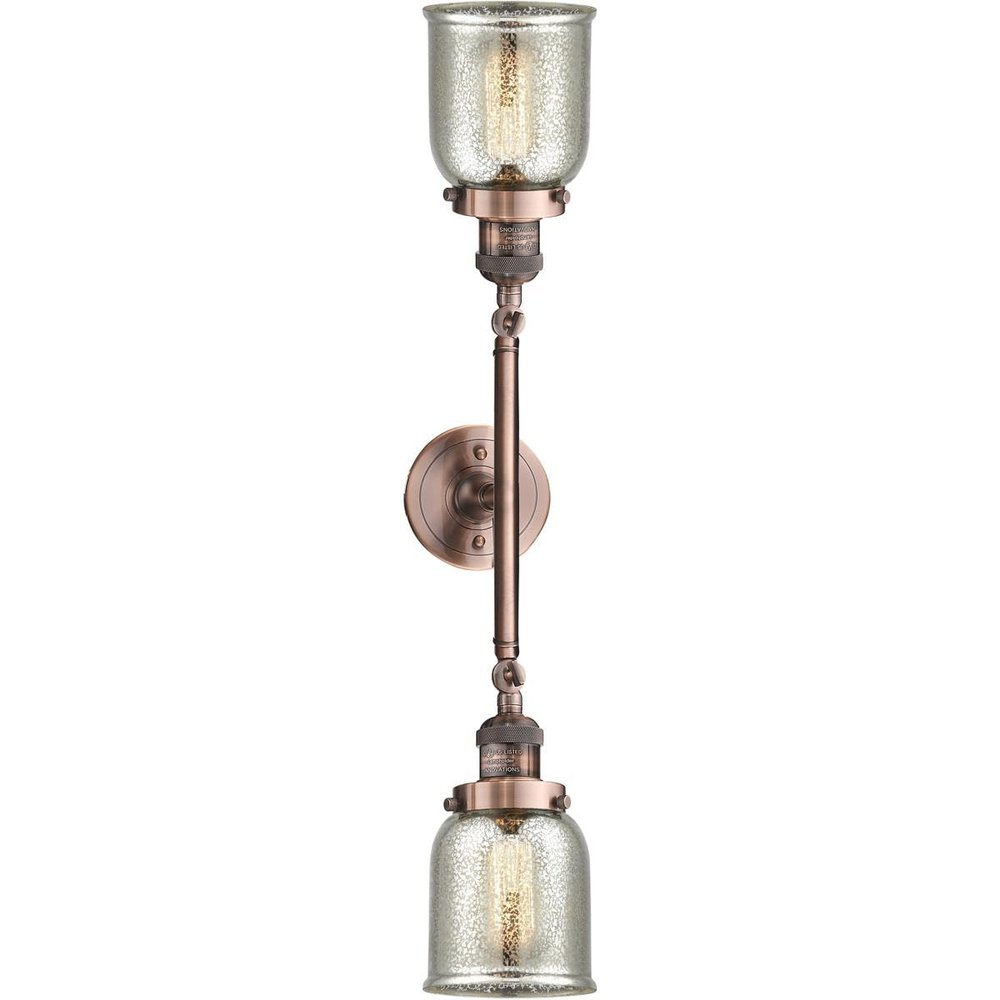 Innovations 208-AC-G58 2 Light Bathroom Fixture, Antique Copper