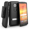 Encased Moto E5 Plus Case Belt Clip Holster, Ultra Thin Slimline Series (Hard Cover) Combo Shell with Alloy Kickstand - for Motorola E5PLUS / E5 Supra (Smooth Black) (Moto E5 Plus) view 1