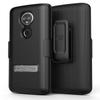 Encased Moto E5 Plus Case Belt Clip Holster, Ultra Thin Slimline Series (Hard Cover) Combo Shell with Alloy Kickstand - for Motorola E5PLUS / E5 Supra (Smooth Black) (Moto E5 Plus) view 3