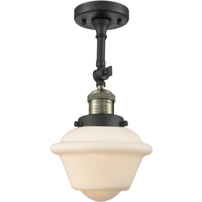 Innovations 201F-BAB-G531-LED European Influence LED Semi-Flush Mount from Franklin Restoration Collection in Black Finish,