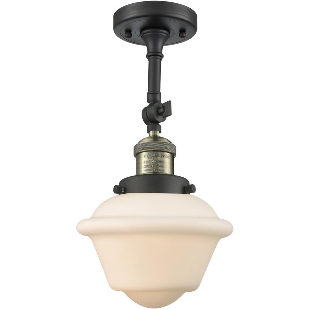 Innovations 201F-BAB-G531-LED European Influence LED Semi-Flush Mount from Franklin Restoration Collection in Black Finish,