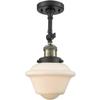 Innovations 201F-BAB-G531-LED European Influence LED Semi-Flush Mount from Franklin Restoration Collection in Black Finish, view 1